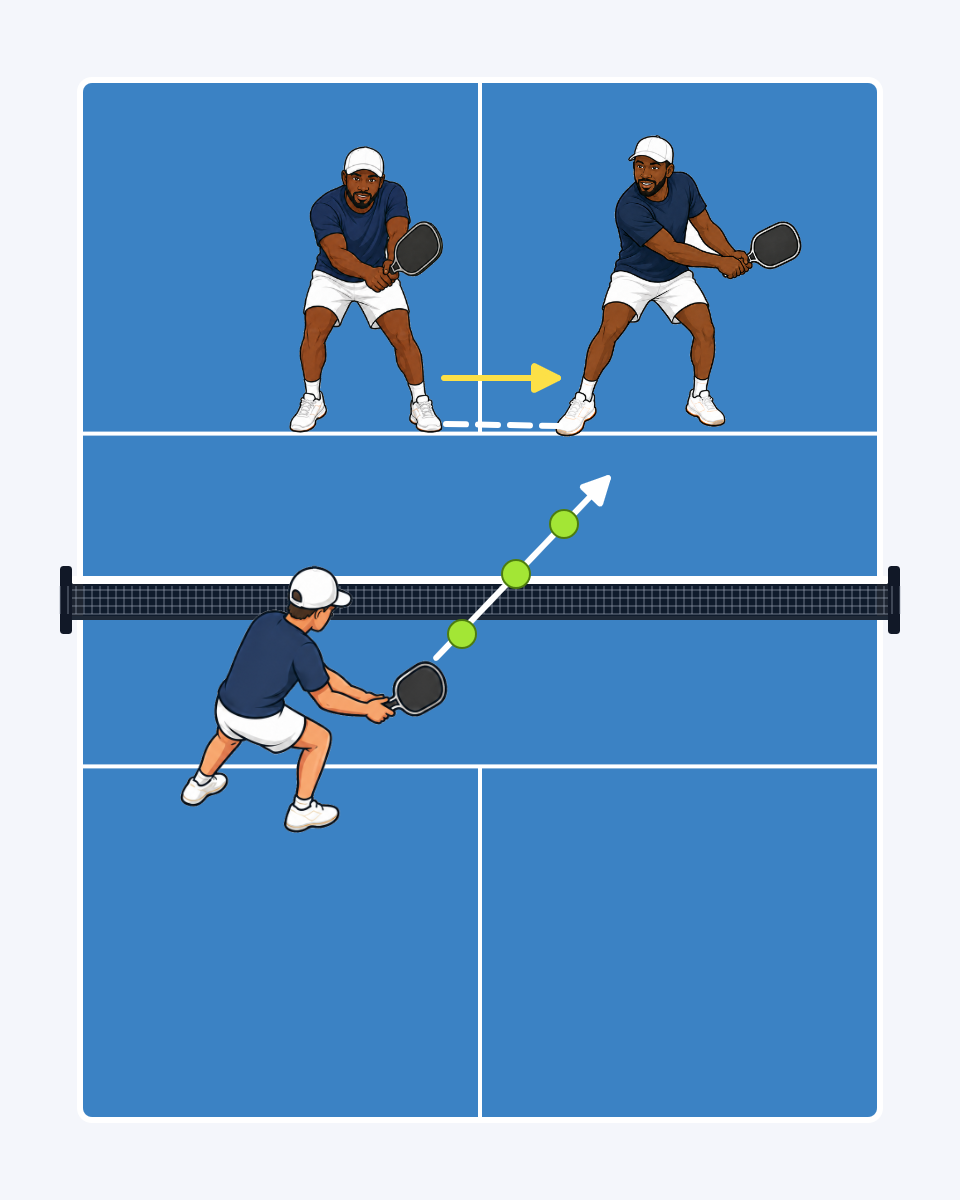 Split Step Timing Drill court diagram