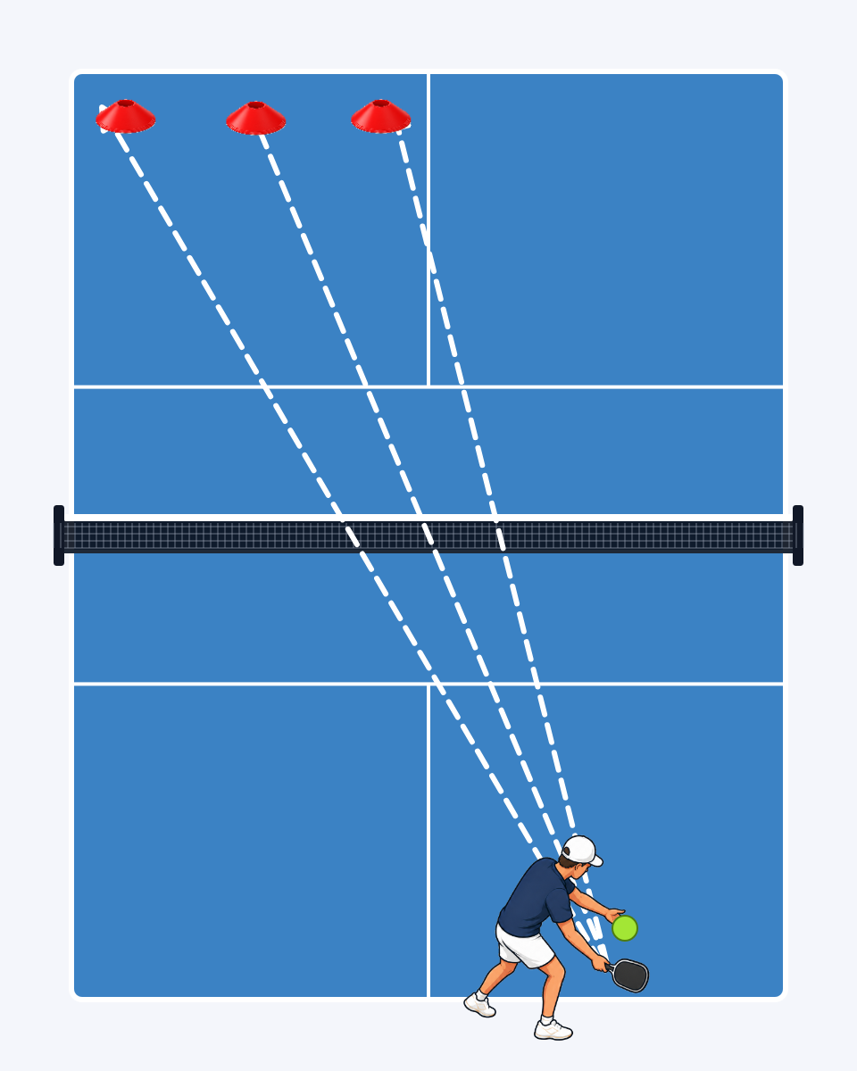 Deep Serve Placement Ladder court diagram